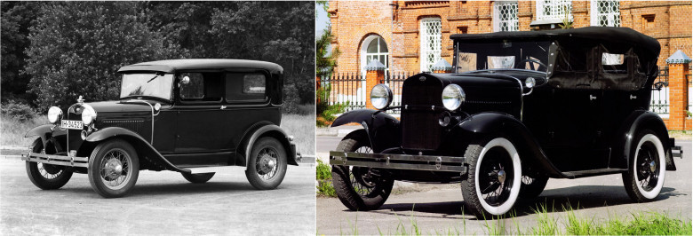 01. Ford Model A, 1927 год и ГАЗ-А, 1932 год.