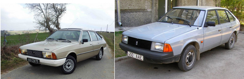 07. Chrysler Simca 1307, 1975 год и Москвич-2141, 1986 год.