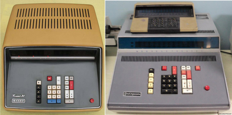 10. Sharp Compet CS-30A, 1967 год и Электроника ДД, 1968 год.
