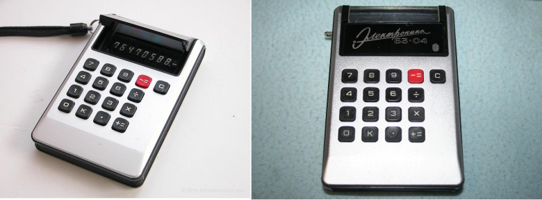 12. Sharp EL-805, 1973 год и Электроника БЗ-04, 1974 год.