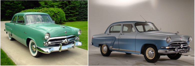 04. Ford Mainline, 1952 год и Волга ГАЗ-21, 1956 год.