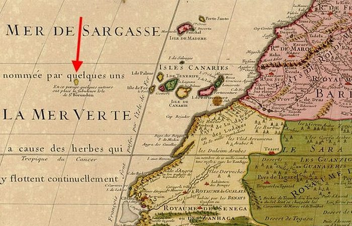 2. Остров святого Брендана, к югу от Азорских островов
