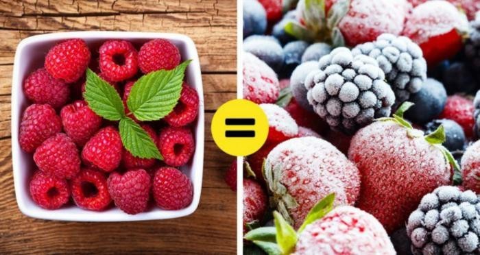 Свежие продукты полезнее замороженных