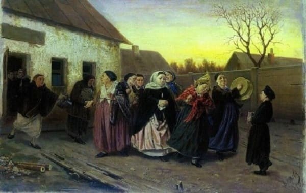 «Накануне девичника. Проводы невесты из бани», 1870 год