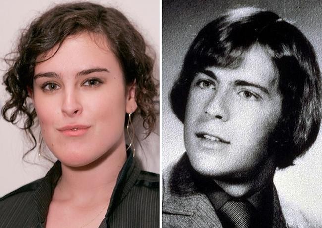 17. Румер Уиллис и Брюс Уиллис в возрасте 18 лет.