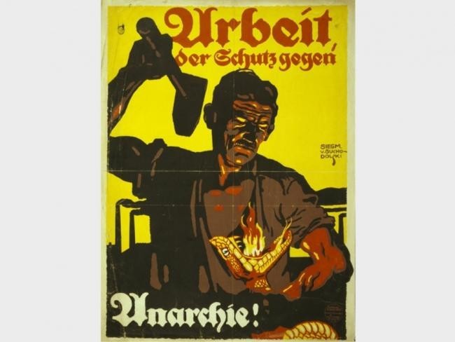 И еще баварских антикоммунистических агитплакатов. 1919 года.