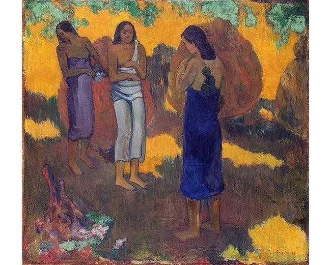 9. Три таитянки на желтом фоне. (1899)