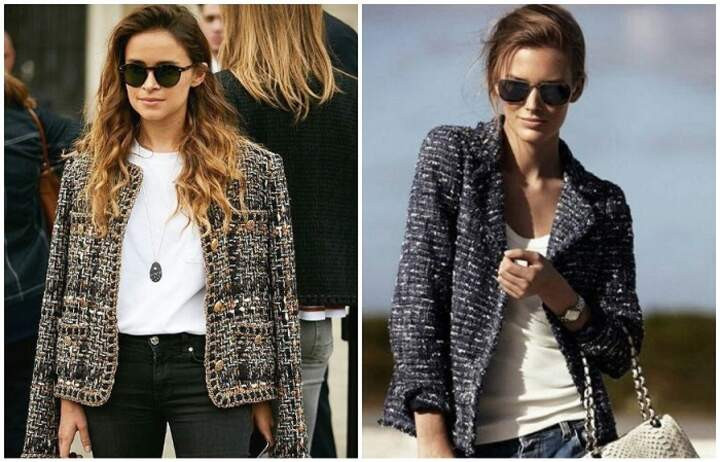2. Твидовый жакет в стиле Chanel