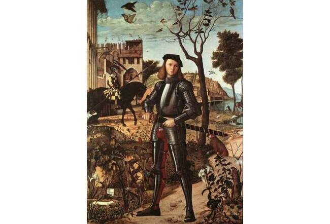 9. Витторе Карпаччо «Портрет молодого рыцаря на фоне пейзажа» (1510 г.)