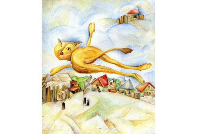 6. Кот в стиле Марка Шагала