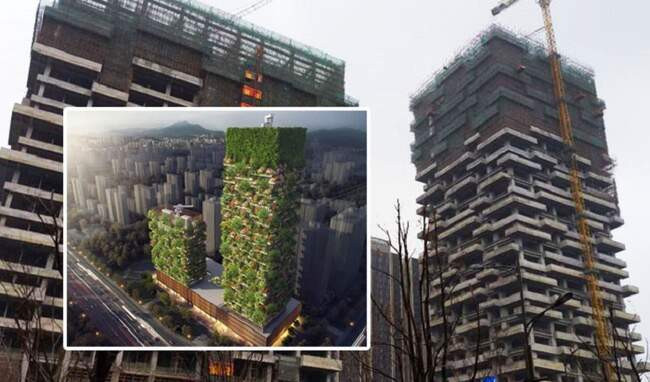 6. Комплекс из двух небоскребов Vertical Forest в Нанкине (Китай)
