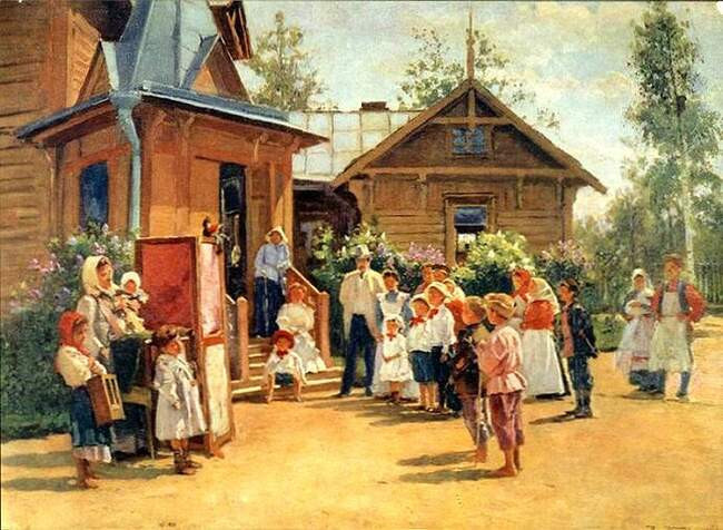 «Кукольное представление на дачах». Владимир Маковский