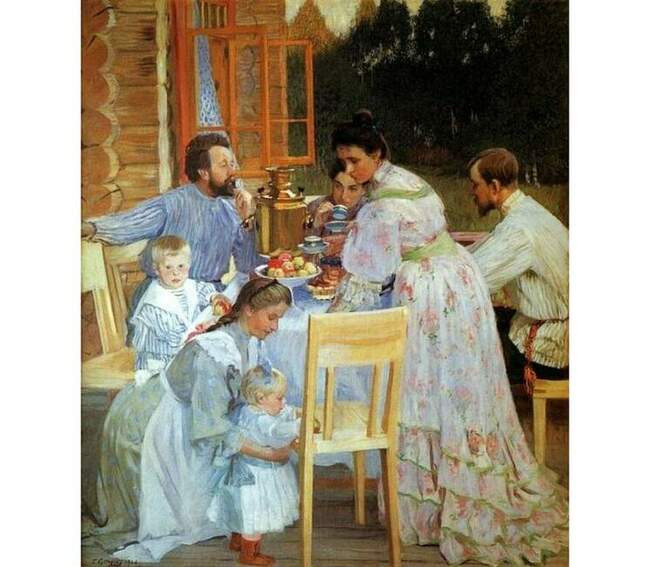 «На террасе» (1906). Борис Кустодиев.