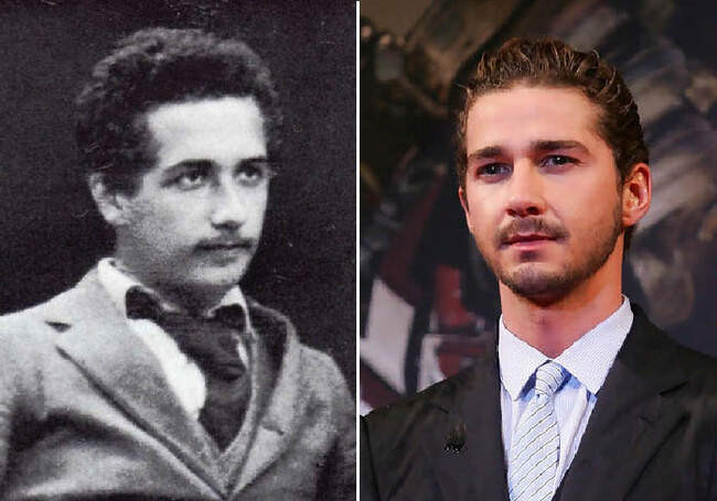 Альберт Эйнштейн и Шайа Лабаф