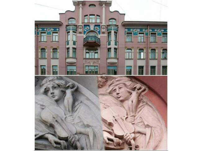 6. Перекошенная нимфа из доходного дома Бадаева в Санкт-Петербурге