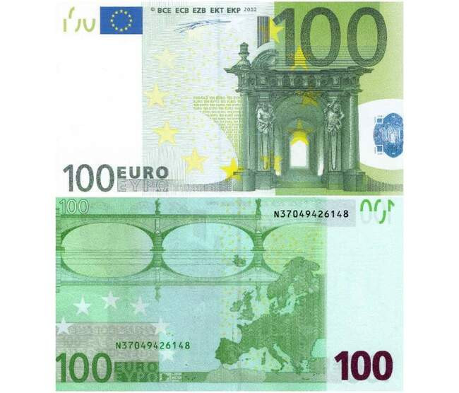 6. Стиль барокко на зеленой купюре 100 евро