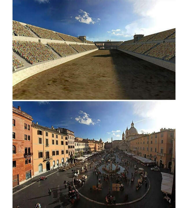 3. Пьяцца Навона (Piazza Navona), бывший стадион Домициана