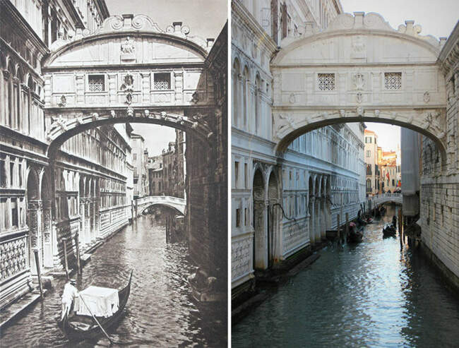 4. Ponte Dei Sospiri в Венеция – 1925 и 2018 гг. (Италия)