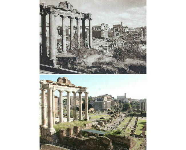 7. Храм Сатурна в Риме – 1925 и 2016 гг. (Италия)