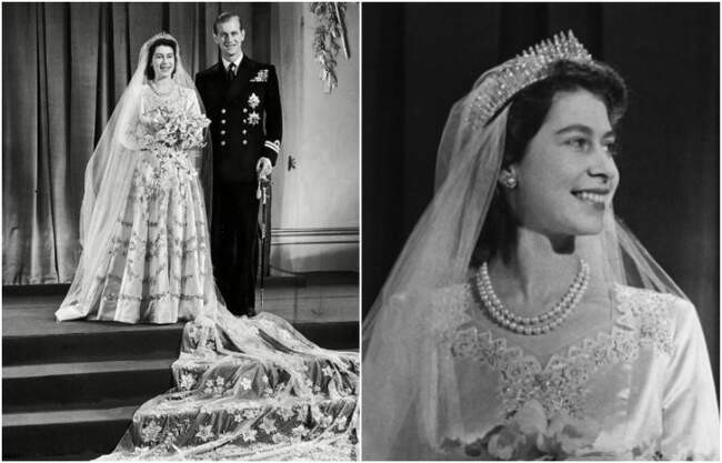 2. Елизавета II сломала тиару на церемонии бракосочетания