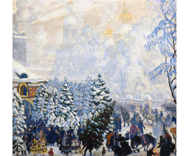 Б.М. Кустодиев, «Елочный торг»