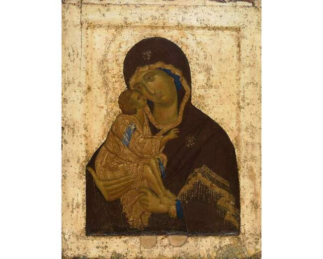 3. Донская икона Божией Матери*. XIV век. Третьяковская галерея.