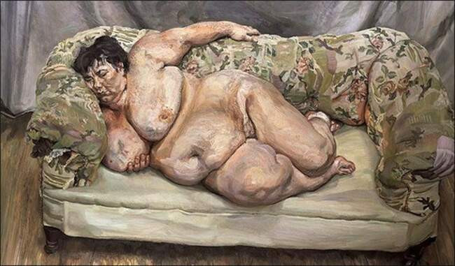«Социальный смотритель спит», Люсьен Фрейд, 1995