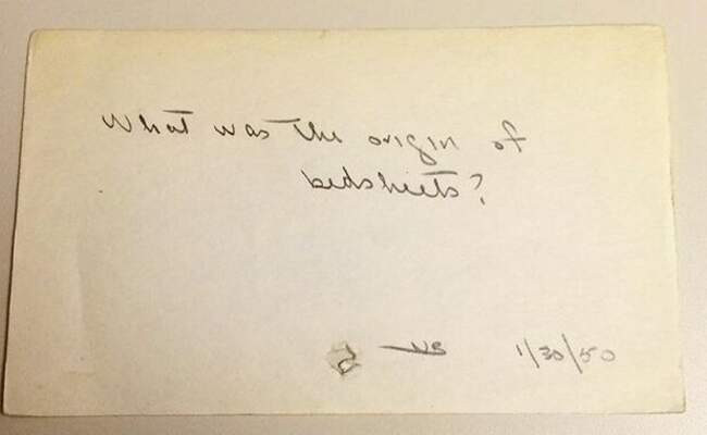 «Когда возникли простыни?» (30 января 1950 г.)