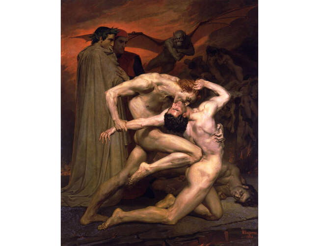 9. Бугро, «Данте и Вергилий в аду», 1850