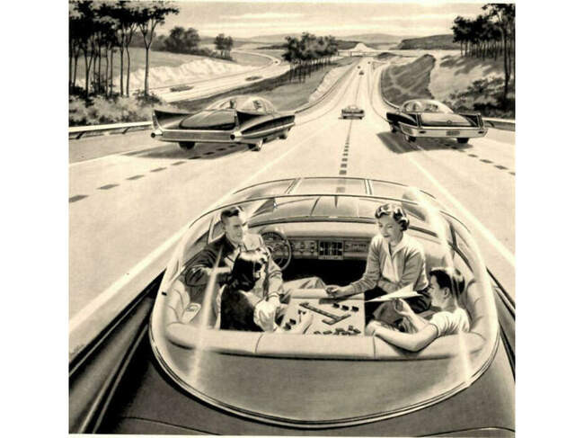 # 4 Самоуправляемые автомобили будущего, около 1960 г.