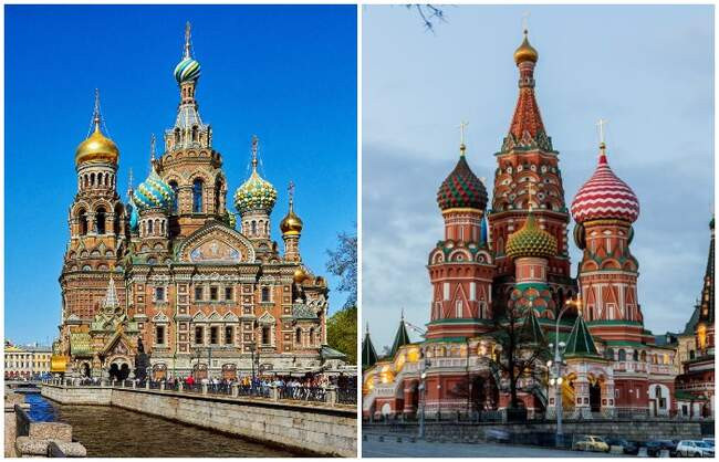 7. Спас на Крови (Россия) и Храм Василия Блаженного (Россия)