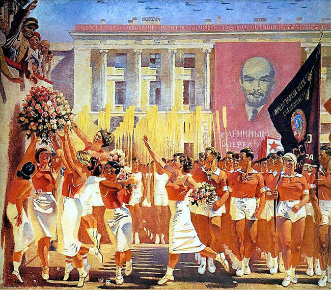 5. Александр Самохвалов. Киров принимает парад физкультурников, 1935