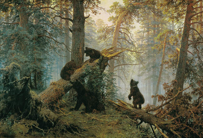 Утро в сосновом лесу, 1889