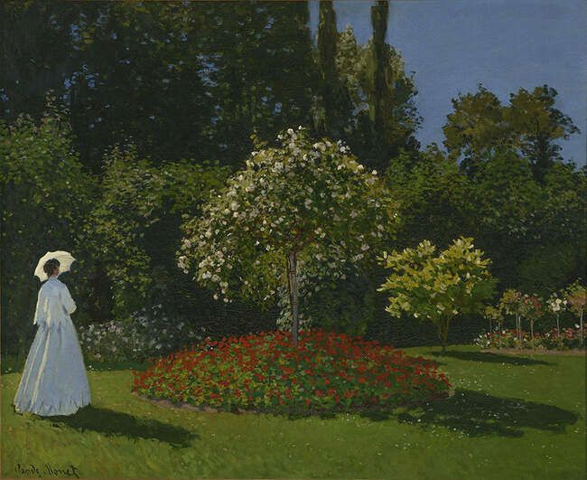 20. Клод Моне. Дама в саду Сент-Андресс, 1867
