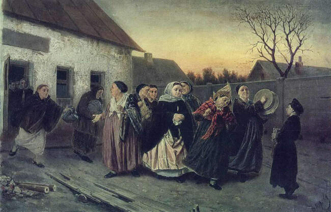 Василий Перов. Накануне девичника. Проводы невесты из бани, 1870