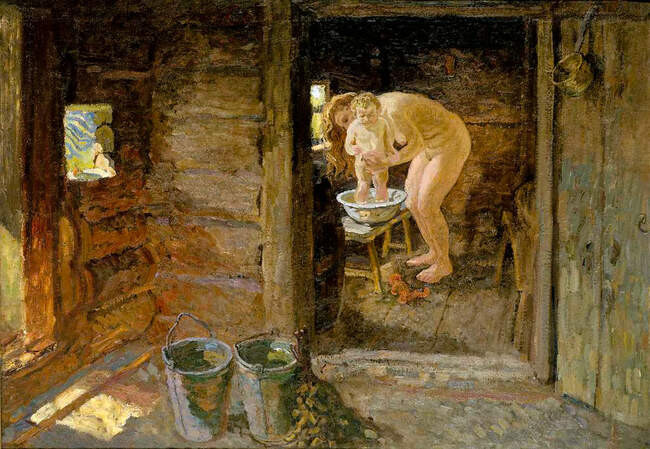 Алексей и Сергей Ткачевы. В бане, 1974