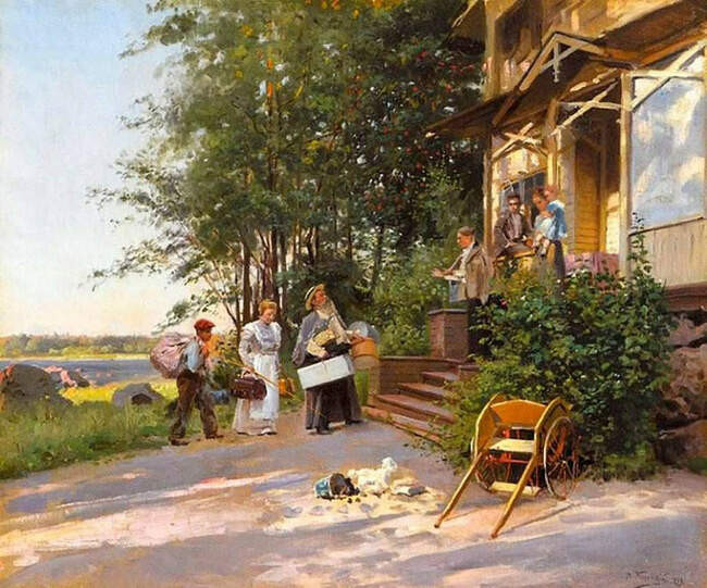 Владимир Маковский. Приезд на дачу. 1899