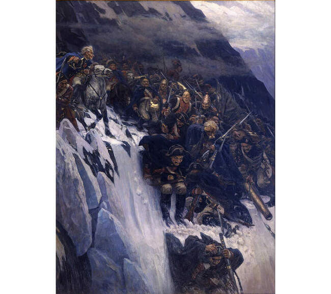 9. Василий Суриков. Переход Суворова через Альпы в 1799 году. 1899