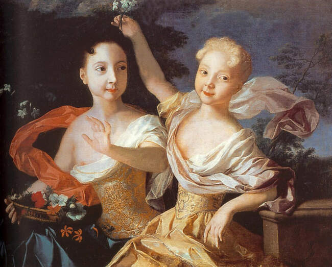 Луи Каравак. Портрет царевен Анны Петровны и Елизаветы Петровны, 1717