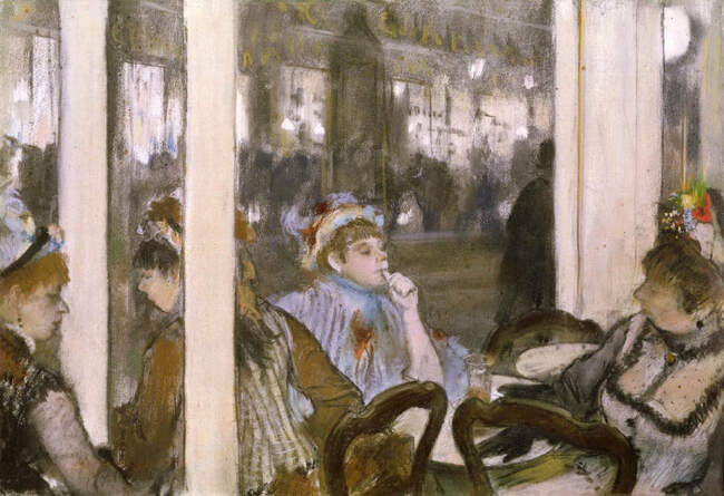 Женщины на террасе кафе вечером, 1877