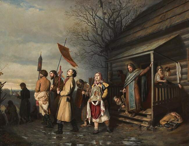 1. Василий Перов. Сельский крестный ход на Пасхе, 1861
