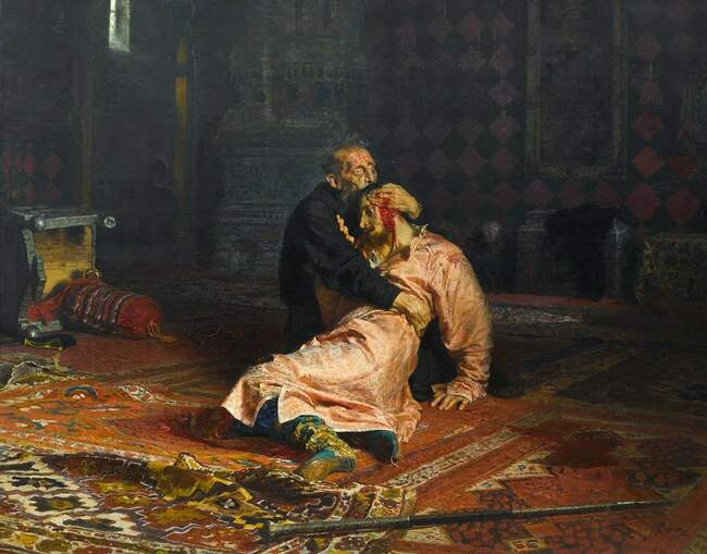 4. Илья Репин. Иван Грозный и сын его Иван 16 ноября 1581 года. 1883—1885