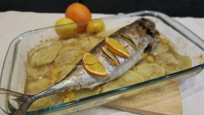 Морской окунь по-мадридски (Besugo a la madrilena)