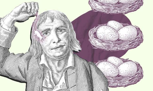 Дюжина яиц за обеими щеками