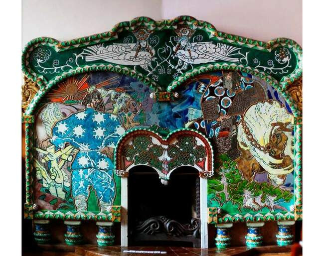 5. Камин «Вольга Святославич и Микула Селянинович», 1899