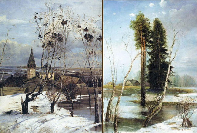 Таяние снега и вестники весны в работах А. К. Саврасова