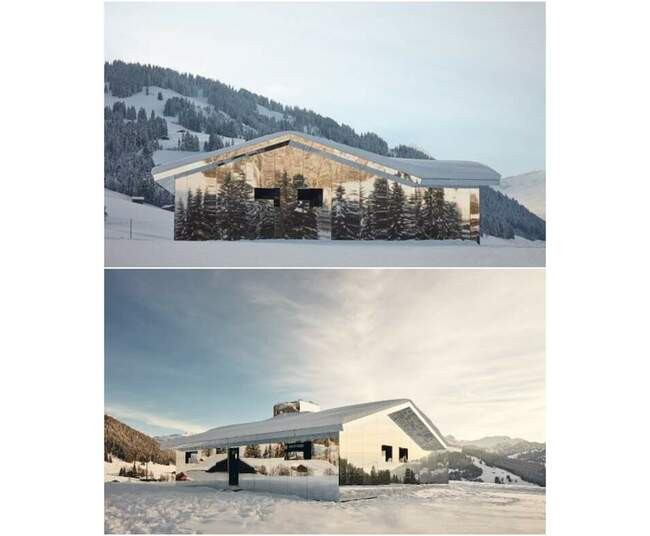 7. Дом-мираж Mirage Gstaad в Швейцарских Альпах от Дуга Айткена (Швейцария)