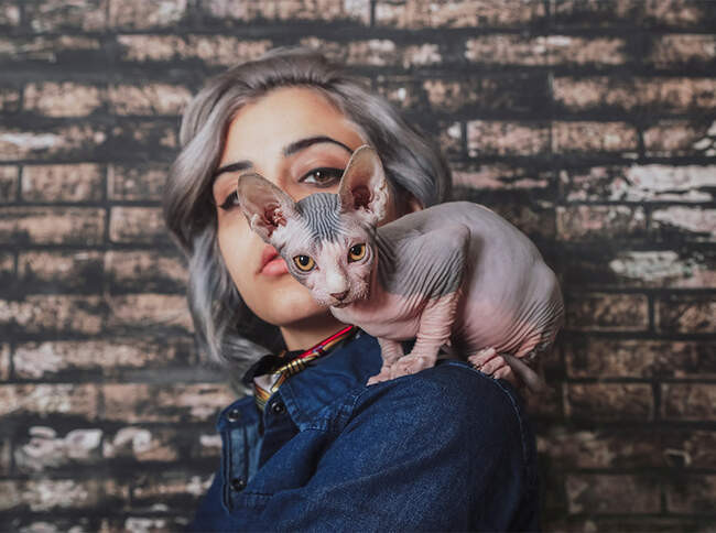 Кошка как женский аксессуар