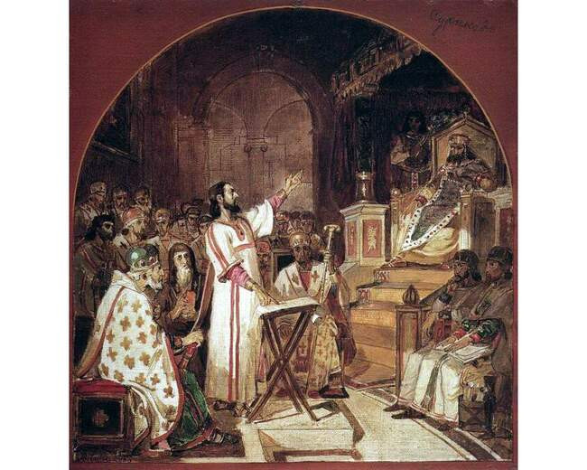 Василий Суриков. Первый Вселенский Никейский Собор, 1876 г.