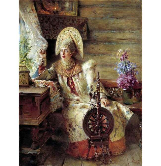 Константин Маковский. Боярышня у окна, 1890-е